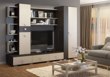 Современная стенка в гостиную Верона Венге Дуб