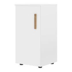 Шкаф-колонка с глухой малой дверью левый Форта ФЛC 40.1 Л Белый премиум / Forta FLC L