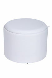 Пуф-столик с ящиком Хюгге Л рогожка Белый / L