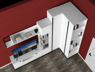 Полка в гостиную Ситй средняя белый / City