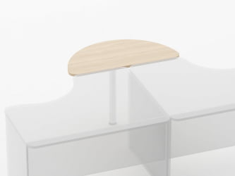 Приставка-полукруг для двух угловых столов Глассй 2.20 Орех / Glassy