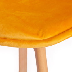 Стул ТУЛИП СОФТ (мод. 74) / 1 шт. в упаковке вельвет/дерево , 54 х 47 х 83 см , желтый (ХЛР 41)/натуральный / TULIP SOFT (mod. (HLR