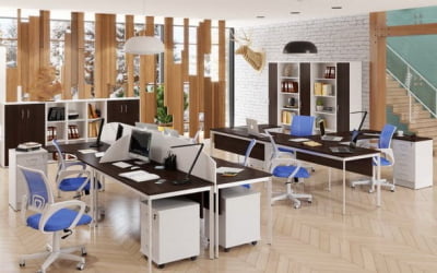 Стол эргономичный ИМАГО-С CА-2СД(Л/Р) венге магия белый полуматовый / IMAGO-S CA-2SD(L/R)