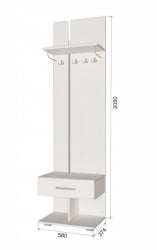 Напольная вешалка для одежды Пайн ПП 5 Дуб Ривьера Бетон Пайн