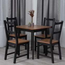 Дизайнерский стол Соната Люкс/ Соната Лукс табле, 75х75х73 см массив сосны, антик/черный, 75х75х73 см / Sonata Lux table,