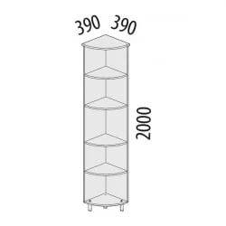Стеллаж угловой Лидер-Престиж 83.14