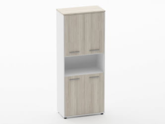 Шкаф 4 широкий закрытый с нишей Дека 10.19.121 Дуб Сантана светлый/Белый / Deka