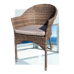 Плетеное кресло АФМ-353CЛ Беиге + подушка / AFM-353CL Beige