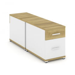 Тумба двухсторонняя опорная приставная с ящиком и распашным фасадом CОНCЕПТ CН.ДТГО-004 Б/В Дуб Винченцо Белый бриллиант Белый / CONCEPT CN.DTGO-004 B/W