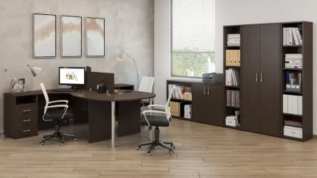 Комплект мебели для персонала Тренд ТРД12 Темный дуб / Trend TRD12