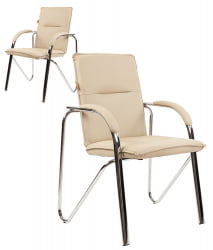 Комплект офисных кресел CХАИРМАН 851 экокожа Бежевый / CHAIRMAN