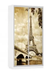 Шкаф-купе двухдверный Экспресс Хит Париж/Белый снег