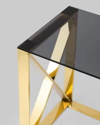 Стол квадратный КРОСС 40кс40 Золото / 40x40