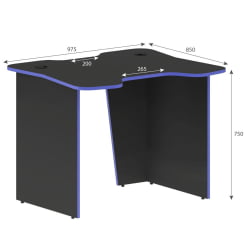 Игровой компьютерный стол СКИЛЛЛ СКЛ 100CБ антрацит/синий / SKILLL SKL 100CB