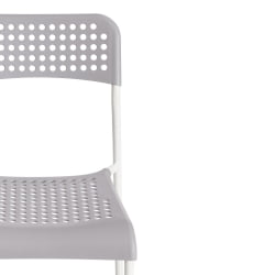 Стул АДДЕ (мод. C-049) металл/пластик, 39 х 49 х 78 см, Грей(серый)/Вхите(белый) разборный / ADDE (mod. C-049) Grey(серый)/White(белый)