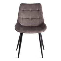 Стул АБРУЗЗО ( мод. 8060 ) металл/вельвет, 52 х 63 х 85 см, светло-серый (ХЛР 24)/черный / ABRUZZO mod. (HLR