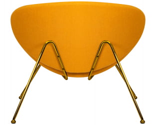 Кресло дизайнерское ДОБРИН ЕМИЛЙ (желтая ткань АФ13, золотое основание) / DOBRIN EMILY AF13,