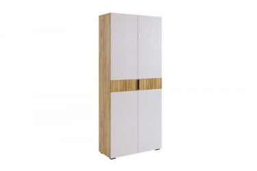 Шкаф двухдверный Бери МПР-024 Дуб крафт золотой/белое дерево / MPR-024