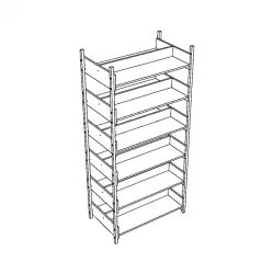 Стеллаж двухсторонний на металлокаркасе АЛц.СТ-2