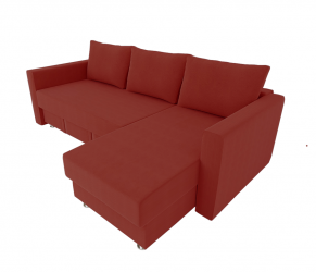 Диван угловой с подлокотниками Мадрид (Берхоусе) Цвет фасада: Оранж Велюто 27; Тип: Левый/правый; Материал фасада: Металл/Велюр / (Berhouse)