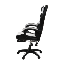 Кресло 908 КИНГКУЕЕН цвет черный/белый с массажем и подсветкой 908-блаcк-вхите-масс / KINGQUEEN 908-black-white-mass