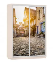 Шкаф-купе двухдверный Экспресс Дуо 1600х2400х Улица/Дуб молочный / 1600х2400h