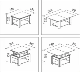 Стол журнальный Агат 24.10 ясень шимо/синга крем