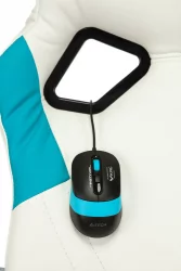 Геймерское кресло Бюрократ ЗОМБИЕ РУННЕР Белый-голубой / ZOMBIE RUNNER