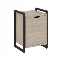 Тумба на регулируемых опорах с распашным фасадом ЛОФТ ВР.Л-Т2.О Металл черный Дуб Аттик / LOFT VR.L-T2.O