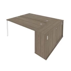 Рабочая станция с опорным шкафом-купе Метал Сйстем Б.РС-СШК-1.4 Вяз/Белый / Metal System