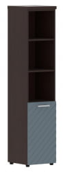 Шкаф колонка с глухой малой дверью и топом (левый) Торр ЛУКС ТЛХC 42.5 Л Венге Магия Серо-голубой / Torr LUX TLHC L