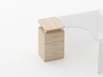 Тумба приставная на 3 ящика с проставками Глассй 3.10.17 Дуб молочный / Glassy