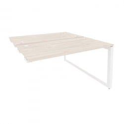 Стол-приставка двойной на О-образном м/к к опорым элем. ОНИКС О.МО-Д.СПР-3.7 Денвер Светлый/Белый / ONIX O.MO-D.SPR-3.7