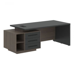 Стол руководителя левый ВЕЛИОН ВCТ 2190 Л Яшма черный Дуб Сильвер / VELION VCT L