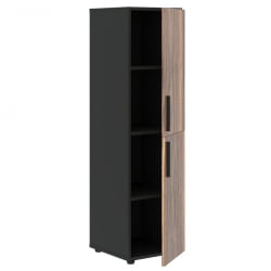 Шкаф-колонка с 2 глухими малыми дверьми (правый) ВЕЛИОН ВЕНЕЕР ВРМCС 40.4 Р Американский орех Яшма черная / VELION VENEER VRMCS R