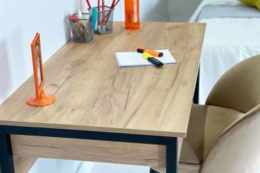 Стол Юниор СМУ-01 дуб крафт золотой/черный муар / SMU-01