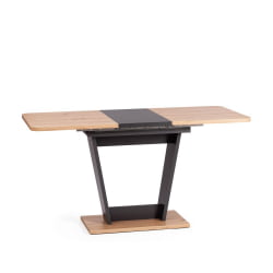 Стол обеденный ФОКС раздвижной ЛДСП, 68.6кс110-145кс75 см, Дуб артисан/Графит / FOX 68.6x110-145x75