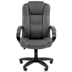 Кресло офисное CХАИРМАН 600 ЛТ (ЛТ) экокожа Серый / CHAIRMAN (LT)