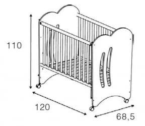 Кроватка для новорожденных Микуна Аура 120кс60 Вхите / Micuna Aura 120x60 White