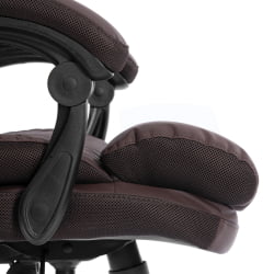 Кресло руководителя Чиеф металБЛ кож/зам/ткань, коричневый/коричневый стеганный, 36-36/36-36 стеганный/ТВ-24 / Chief metalBL стеганный/TW-24