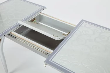 Стол обеденный Аспен КЗ(6195) серый,завитки серебро