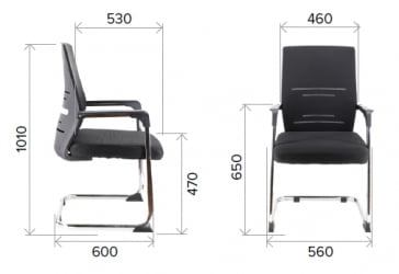 Кресло для посетителей Еверпроф Висит Сетка Черный / Everprof Visit