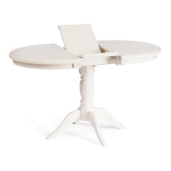 Раздвижной стол СТЕФАНО бук, мдф, 100+30кс80кс77см, Иворй вхите / STEFANO 100+30x80x77см, Ivory white