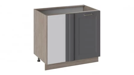 Шкаф напольный с планками для формирования угла Одри Н_72-90_1ДРпУ Дуб Сонома трюфель/Серый шелк