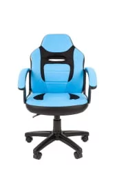 Детское кресло CХАИРМАН ТИН (КИДС) 110 черный пластик Черный-голубой / CHAIRMAN (KIDS)