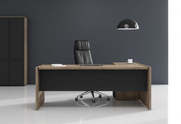 Стол руководителя МОРРИС ТРЕНД МСТ 209 Антрацит Кария Пальмира / MORRIS TREND MST