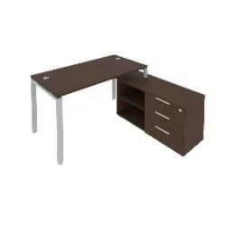 Рабочая станция на П-образном м/к с опорной тумбой правая Метал Сйстем Б.РС-СТС-2.3 Пр Венге/Серый / Metal System