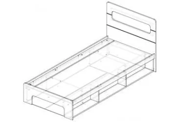 Кровать 0,9 с подъемным механизмом Палермо Юниор 01 Белый глянец Ясень шимо светлый Синий