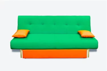 Диван тканевый МАНГО 4 (2 категория) Зеленый Оранжевый / MANGO