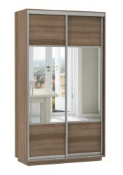 Шкаф-купе двухдверный Экспресс Дуо Комби 1200х2400х Ясень шимо тёмный / 1200х2400h